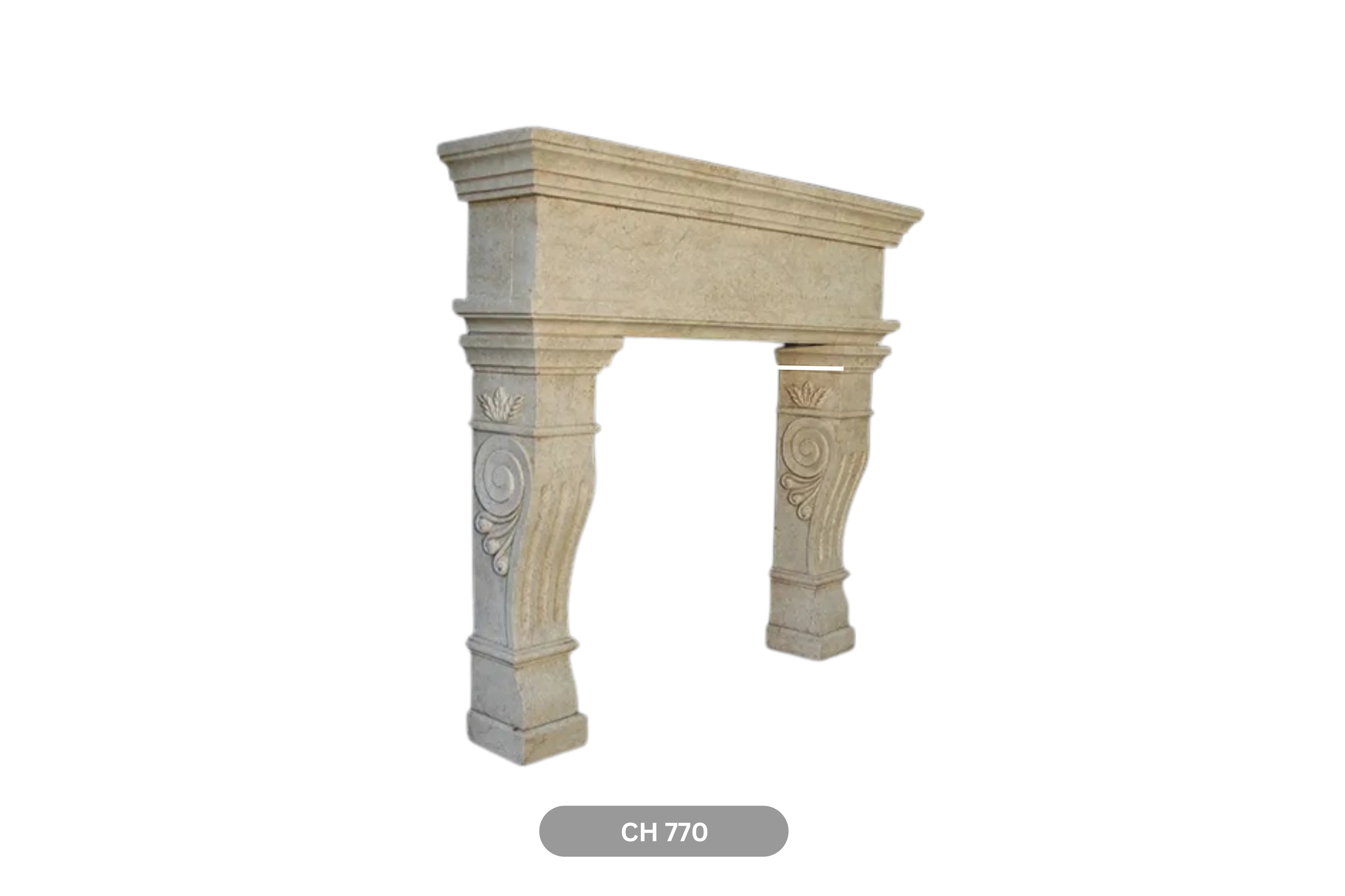 Limestone Fireplace Mantel - Image 5